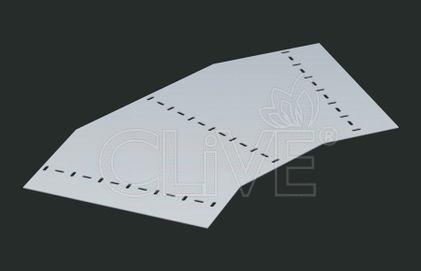 Донная вставка поворота лестничного лотка 600 ALSOV R-600мм. 45гр.х600 (1,2) гор. цинк CLIVE - КЛАЙВ фото 2