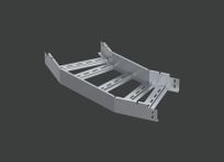 Поворот лестничного лотка ALSEH R-600мм. 45гр.х400х80 (1,5) гор. цинк CLIVE - КЛАЙВ фото 1 