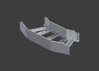 Поворот лестничного лотка ALSEH R-600мм. 45гр.х200х150 (1,5) гор. цинк CLIVE - КЛАЙВ фото 1 