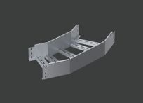 Поворот лестничного лотка ALSEH R-600мм. 45гр.х300х150 (1,2) нерж. сталь AISI304 CLIVE - фото 1