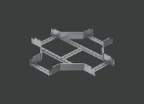 Угол Х-образный лестничного лотка ALSEH R-300мм. 150х80 (1,2) нерж. сталь AISI304 CLIVE - КЛАЙВ фото 1 