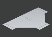 Донная вставка угла Т-образного лестничного лотка 400 ALSOV R-600 (1,2) нерж. сталь AISI304 CLIVE - КЛАЙВ фото 1 