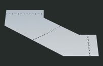 Донная вставка поворота лестничного лотка 400 ALSOV R-600мм. 90гр.х400 (1,2) оцинк. CLIVE - КЛАЙВ фото 1 