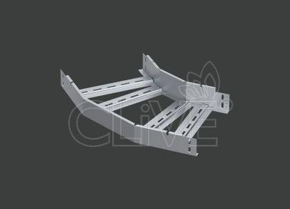 Поворот лестничного лотка ALSEH R-300мм. 45гр.х100х80 (1,2) нерж. сталь AISI304 CLIVE