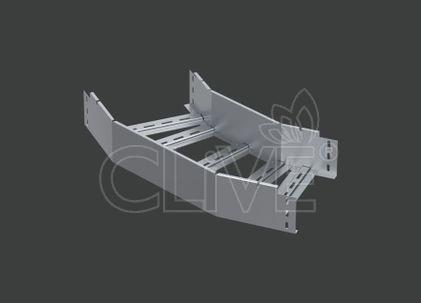 Поворот лестничного лотка ALSEH R-600мм. 45гр.х150х150 (1,2) нерж. сталь AISI304 CLIVE