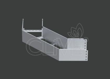 Поворот лестничного лотка ALSEH R-600мм. 90гр.х200х200 (1,2) нерж. сталь AISI304 CLIVE