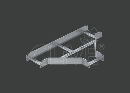 Угол Т-образный лестничного лотка ALSEH R-600мм. 150х110 (1,2) гор. цинк CLIVE