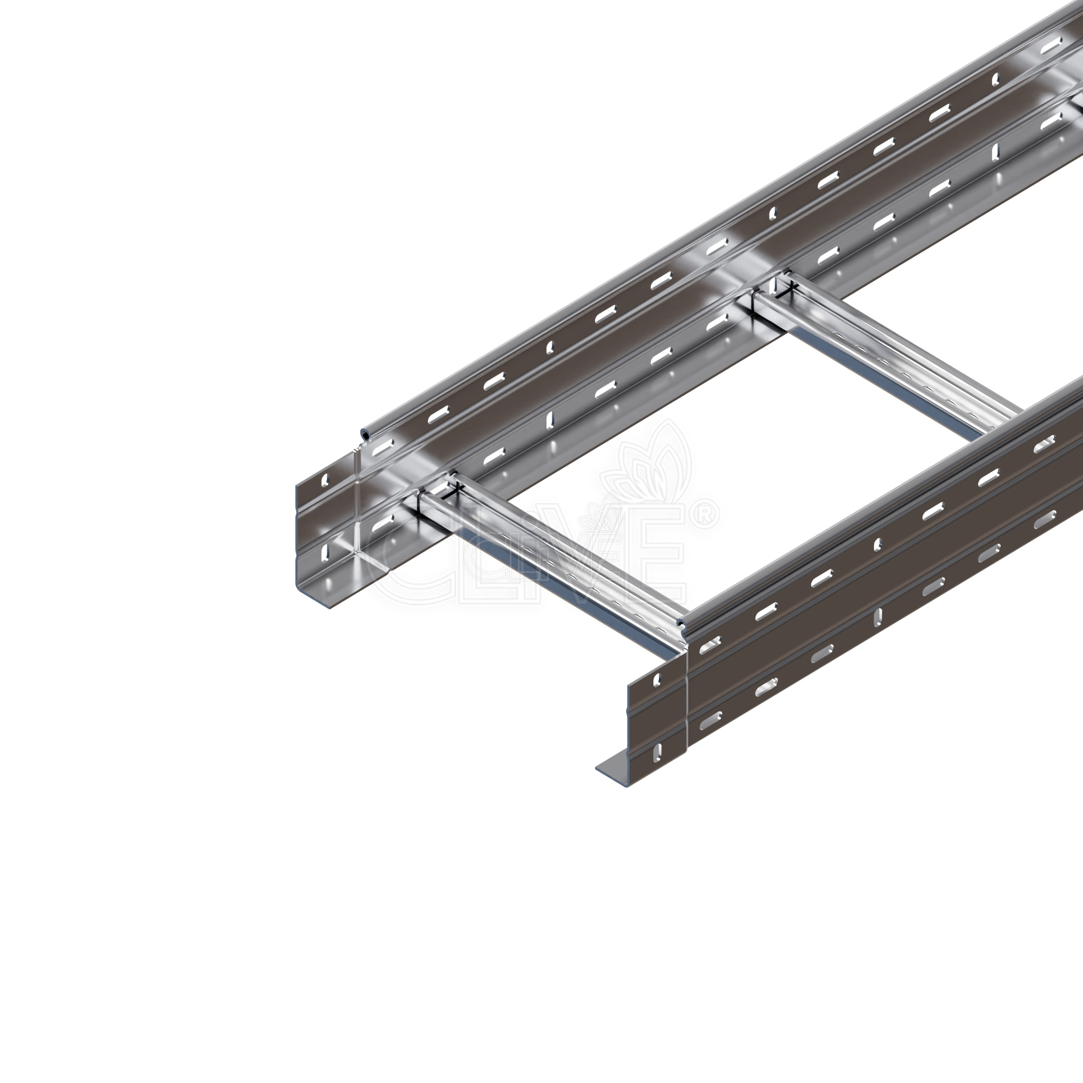Лоток лестничный 150х100х6000 (1,2 мм) нержавеющая сталь AISI 304 - КЛАЙВ фото 1 