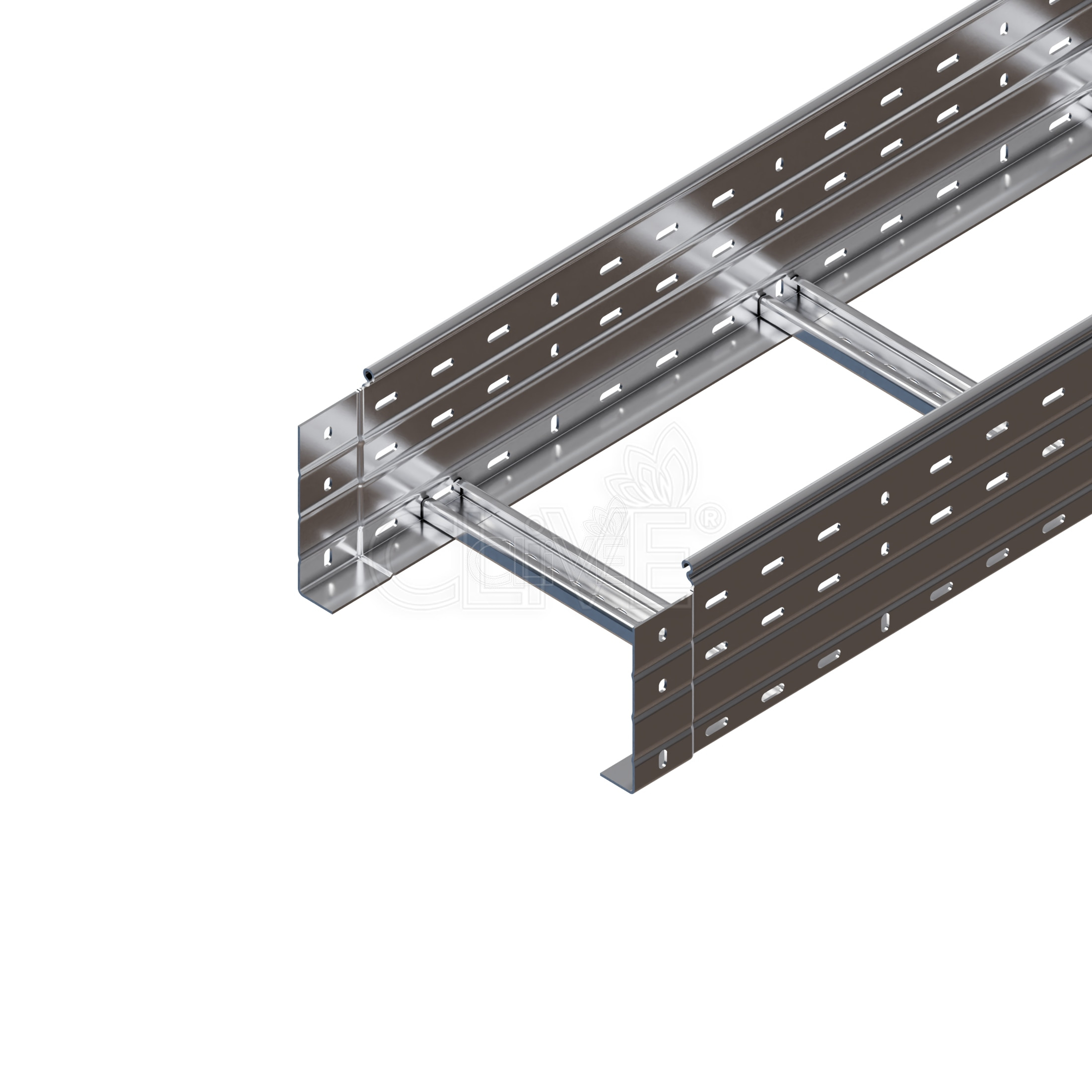 Лоток лестничный 400х150х6000 (1,5 мм) нержавеющая сталь AISI 304 - КЛАЙВ фото 1 