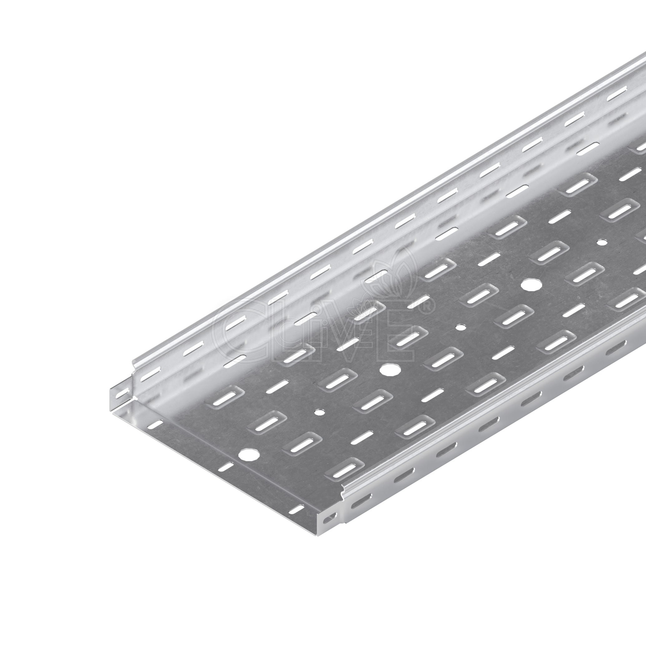 Лоток перфорированный 300х80х6000 мм (1,5 мм) оцинкованный - КЛАЙВ фото 1 