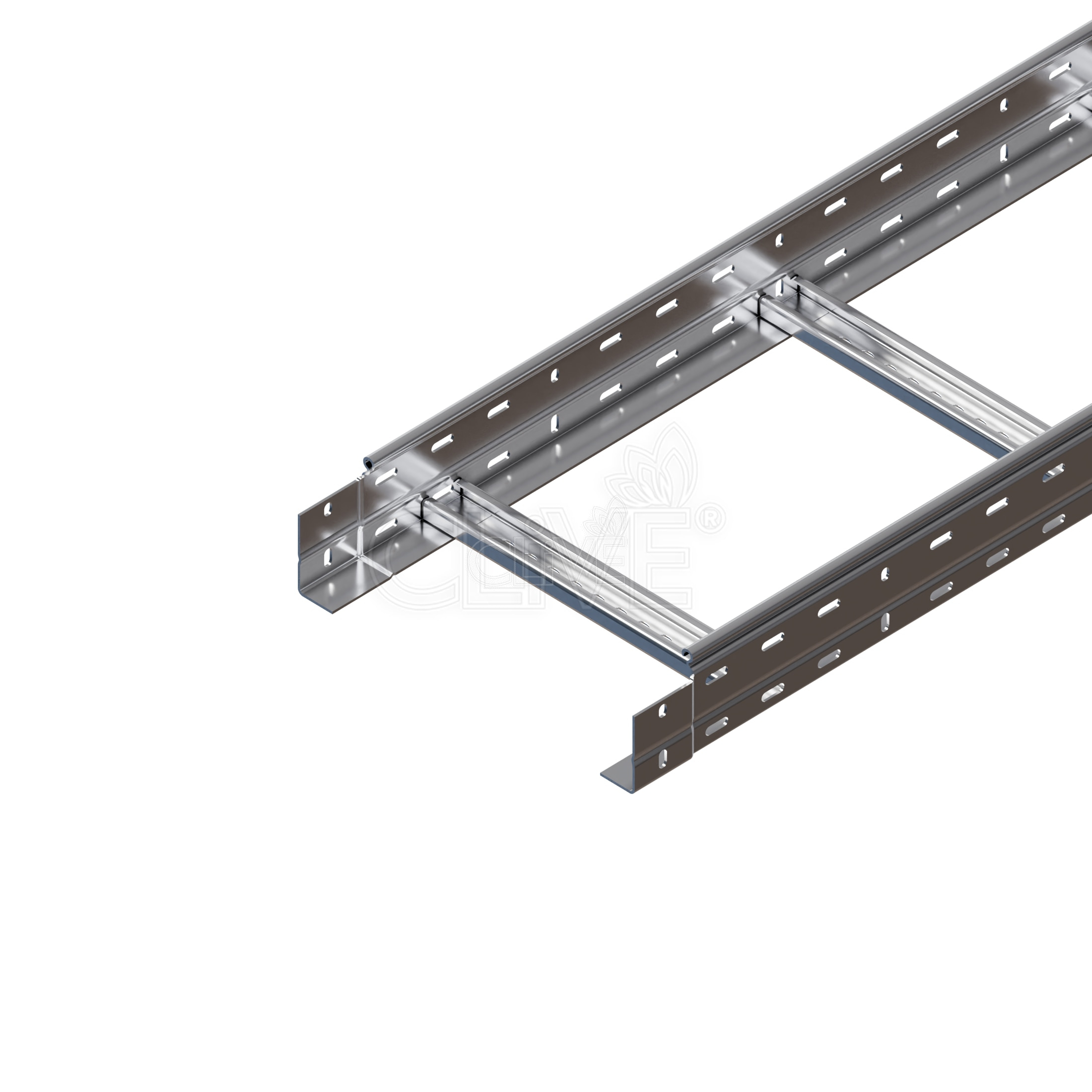 Лоток лестничный 300х80х3000 (1,5 мм) нержавеющая сталь AISI 316 - КЛАЙВ фото 1 